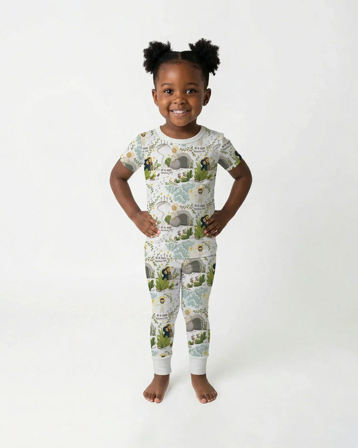 He Is Risen Two Piece Short Sleeve Shorts Pajama Set