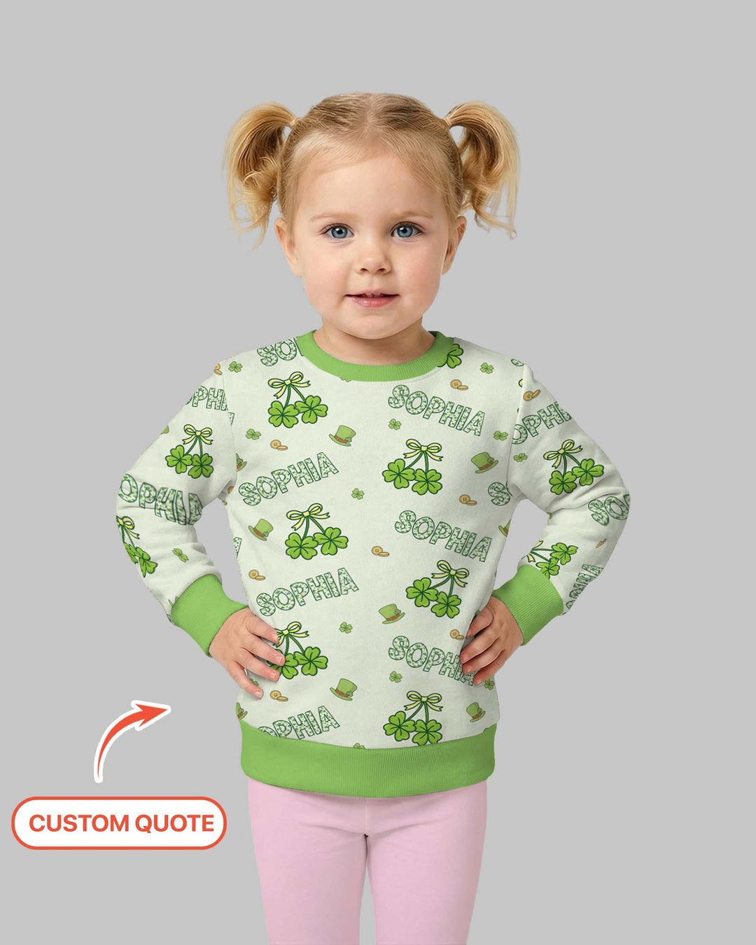 Custom Name Lucky Little Shamrock Crewneck Sweatshirt