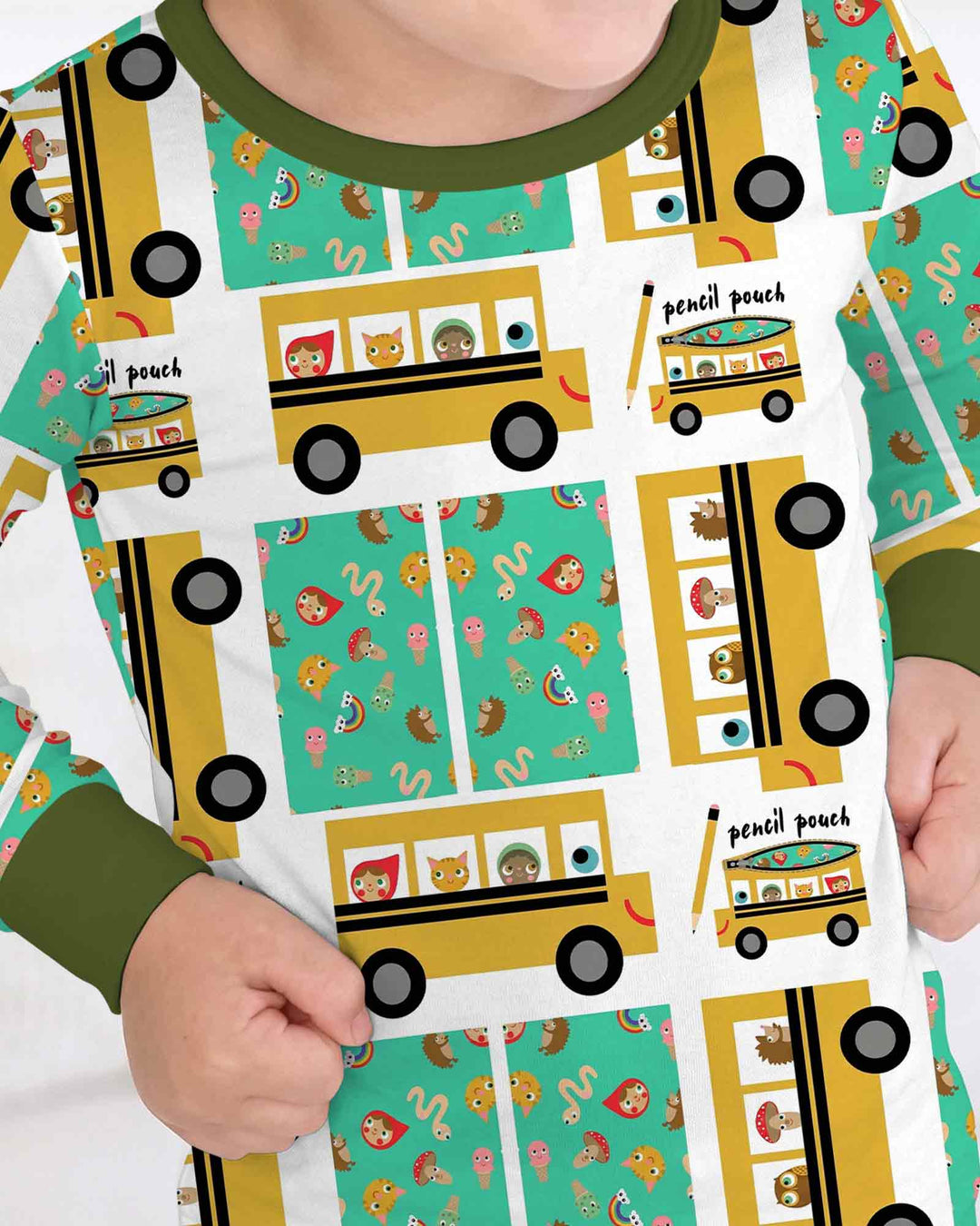 School Bus Adventures Bamboo Two Piece Long Sleeve Pajama Set