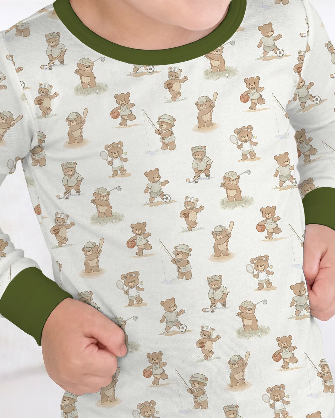 Teddy Team Spirit Bamboo Two Piece Long Sleeve Pajama Set