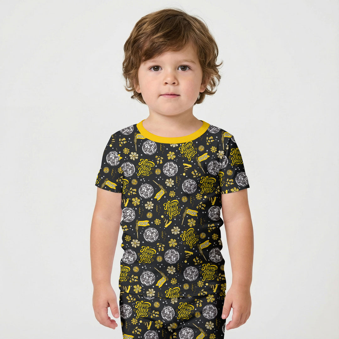 Disco New Years Eve Two Piece Short Sleeve Pajama Set