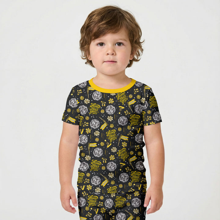 Disco New Years Eve Two Piece Short Sleeve Pajama Set