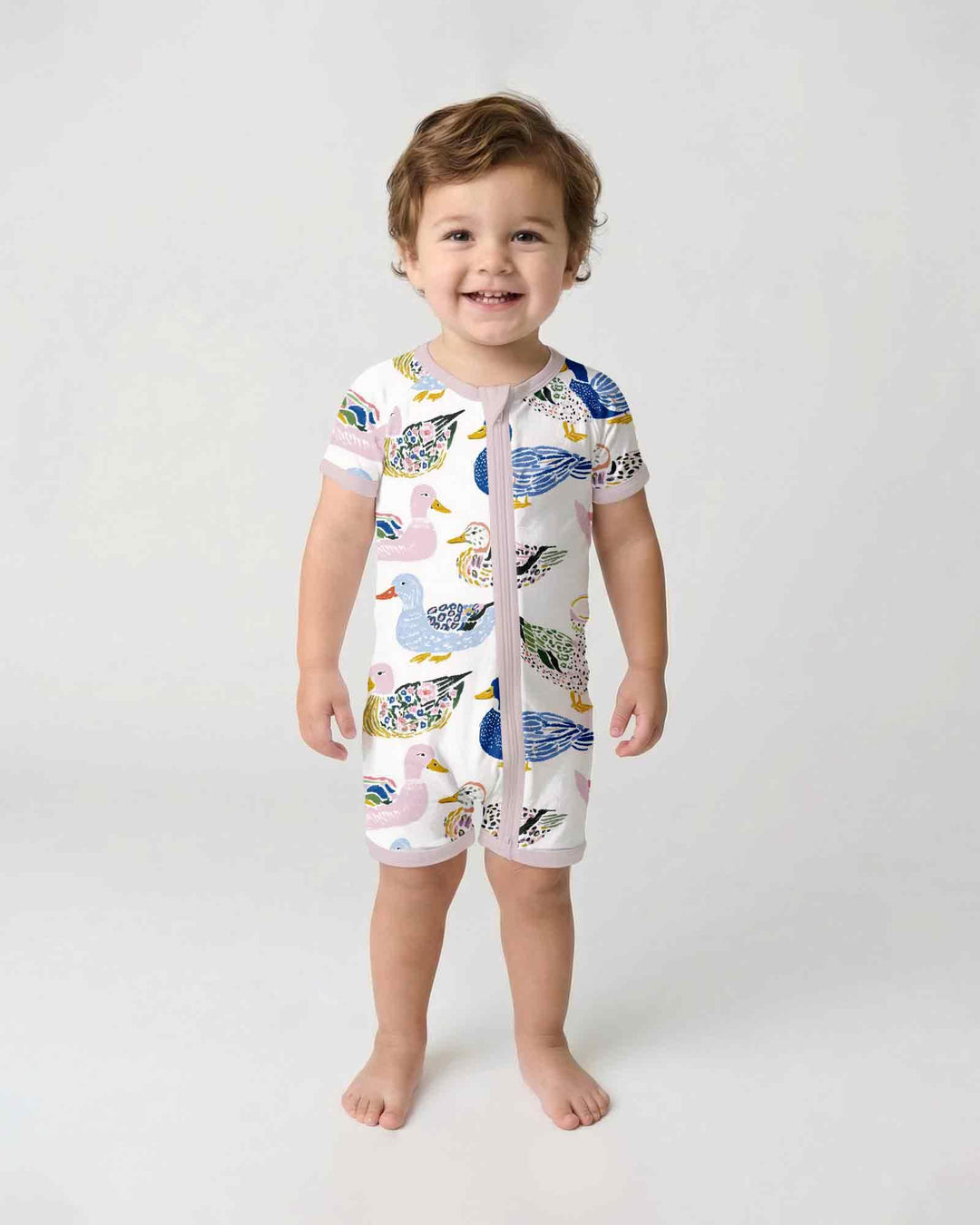 Whimsical Garden Ducks Bamboo Shorty Zippy