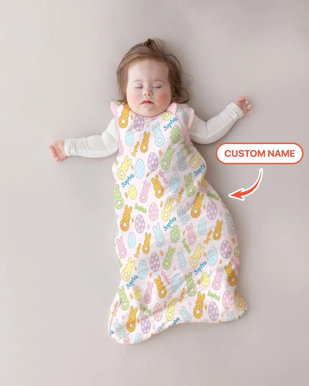 Custom Name Spring Pastel Easter Sleep Bag