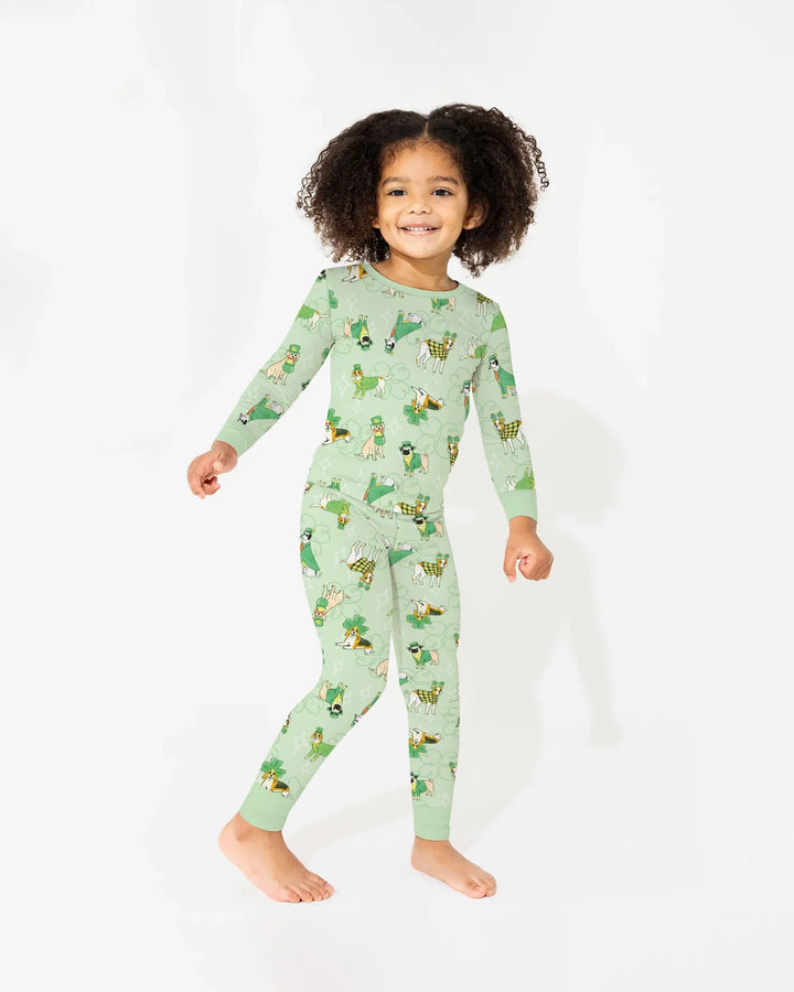 St. Patrick's Day Puppies Two Piece Long Sleeve Pajama Set