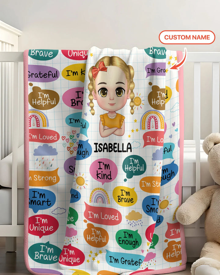 Personalized I'm Kind I'm Brave Blanket