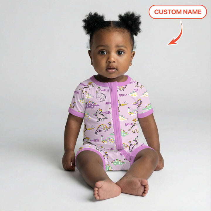 Custom Name Mardi Gras Saurus Shorty Zippy