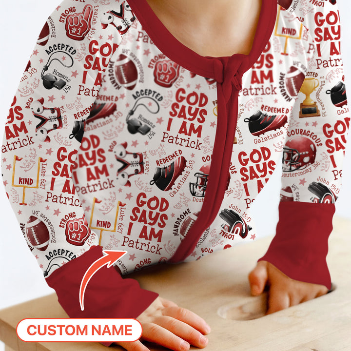 God Says I Am Touch Down Time Custom Name  Convertible Zippy