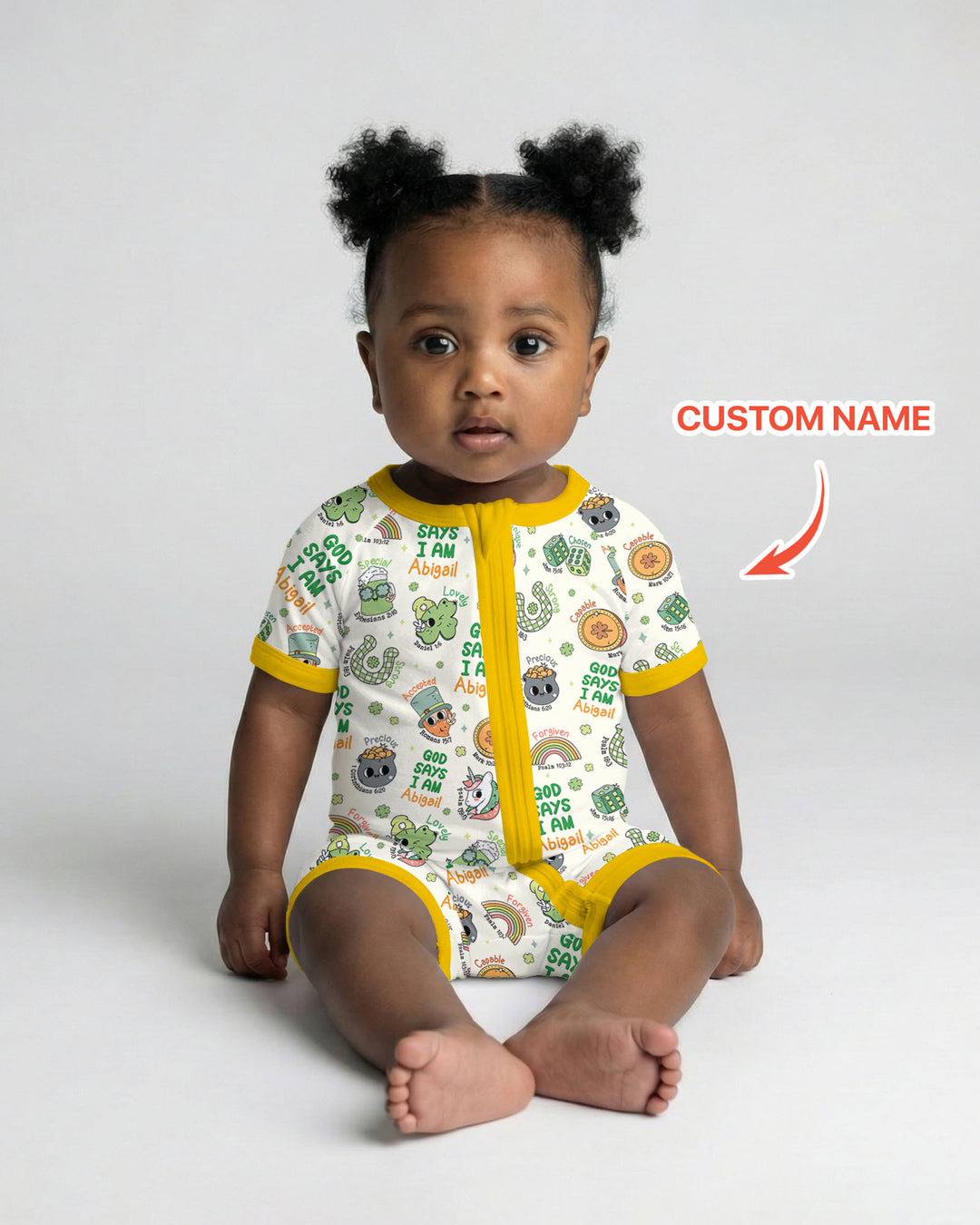 Personalized God Says I Am St. Patrick's Day Family Matching Shorty Zippy