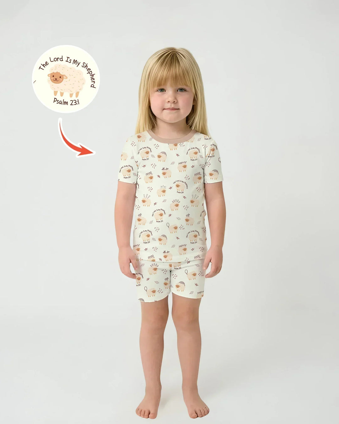 Template Zweiteiliges Pyjama-Set mit kurzen Ärmeln und Shorts