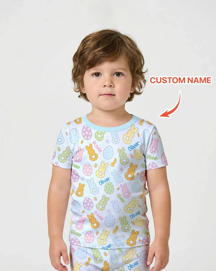 Zweiteiliges Pyjama-Set mit kurzen Ärmeln und Shorts im Sommer-Design