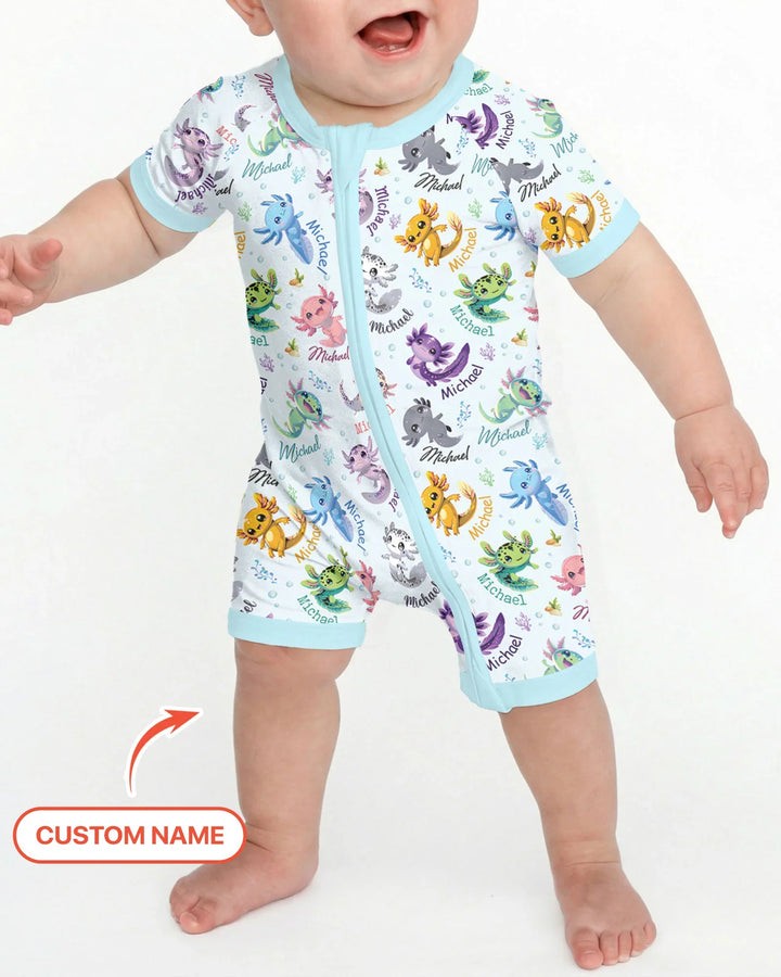 I Love You Axolotl Custom Name Shorty Zippy