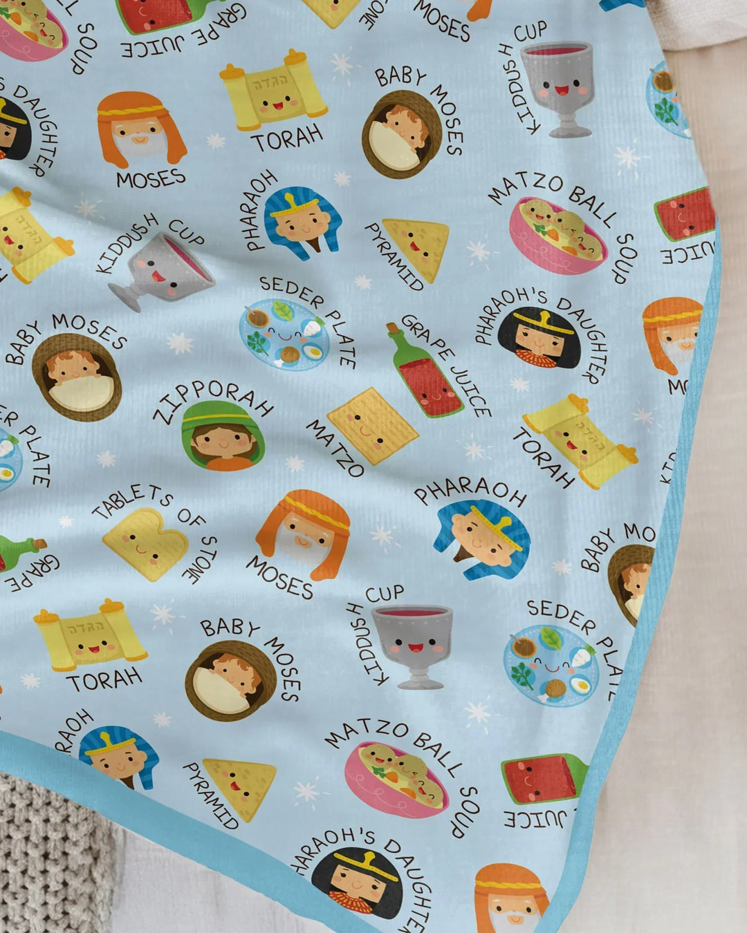 Cute Passover Characters Blanket