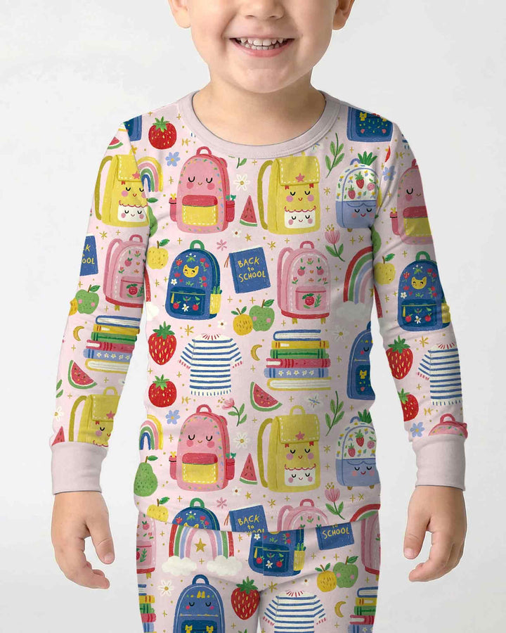 Conjunto de pijama de dos piezas de bambú con mangas largas, plantilla PERSONALIZADA