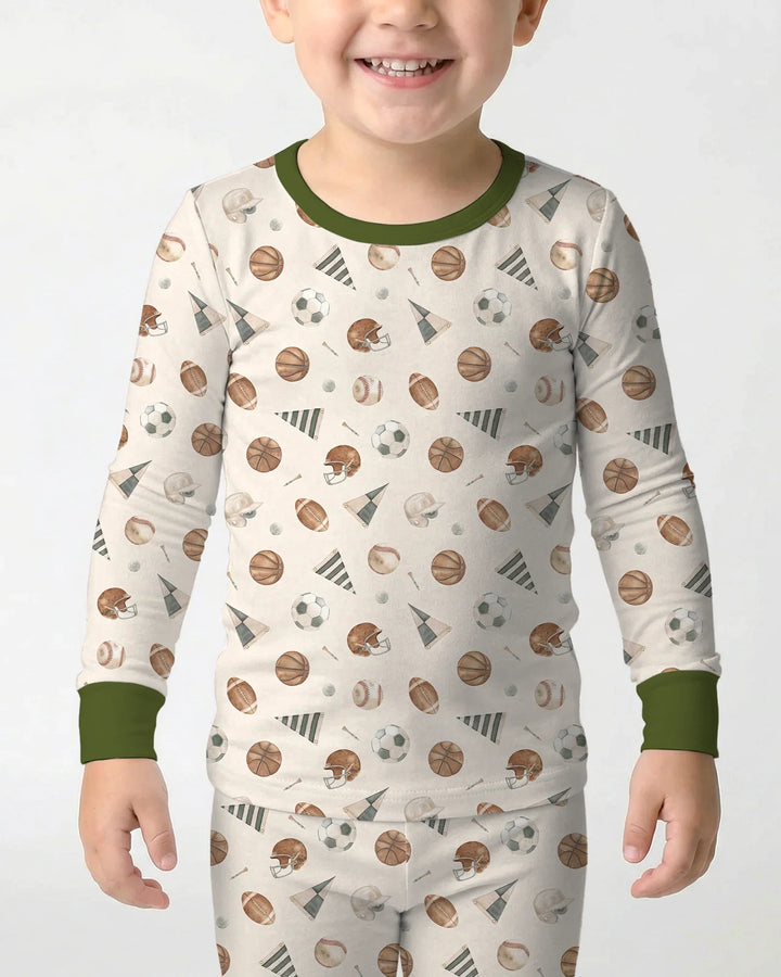 Game Day Heroes Bamboo Two Piece Long Sleeve Pajama Set
