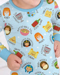 Cute Passover Characters Bamboo Two Piece Long Sleeve Pajama Set