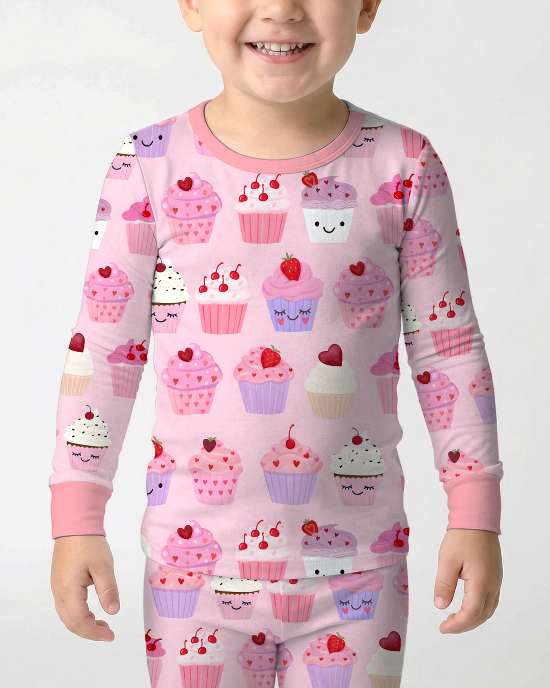 Zweiteiliges Langarm-Pyjama-Set mit Sommerfrüchten