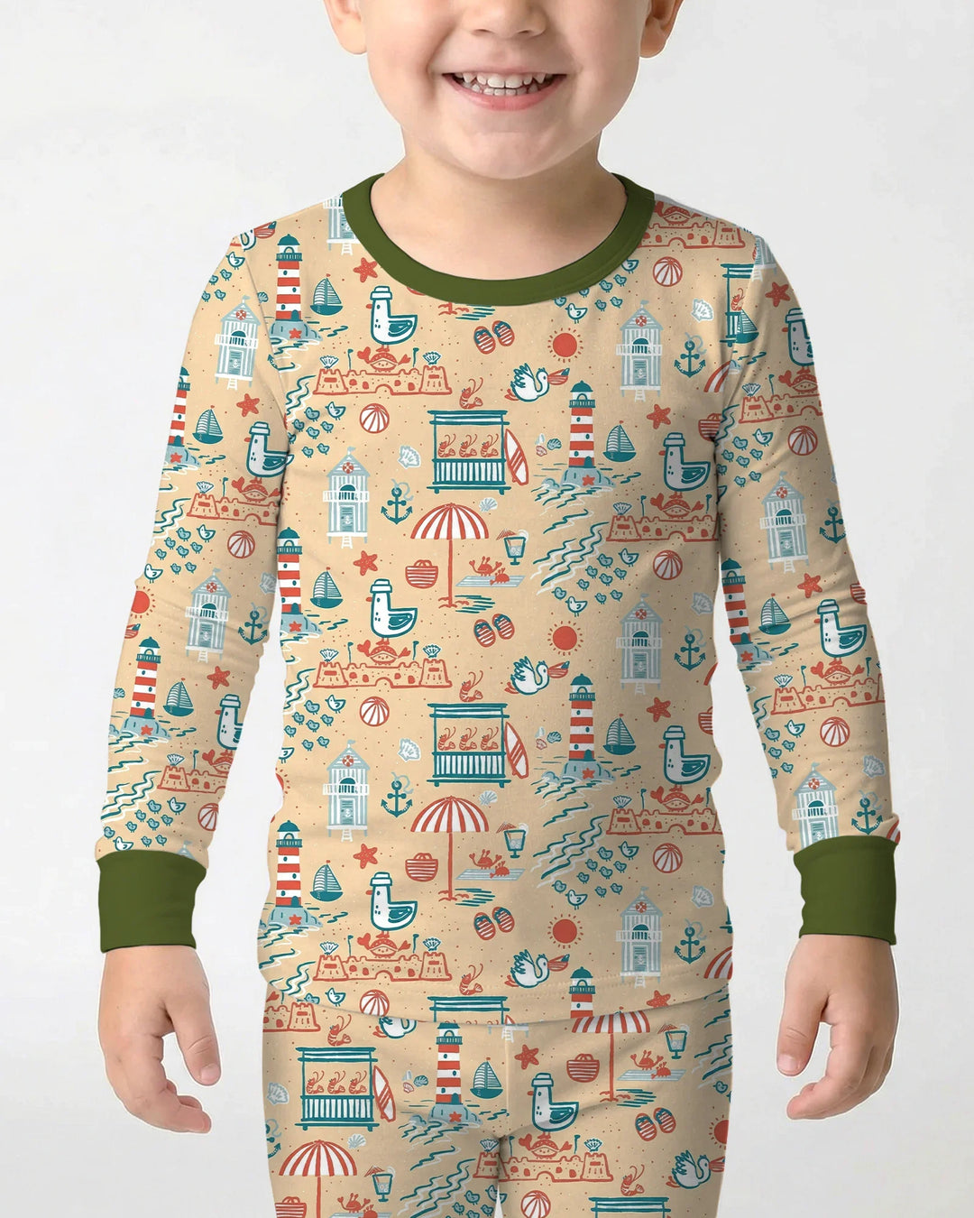 Seaside Storybook Days Bamboo Two Piece Long Sleeve Pajama Set