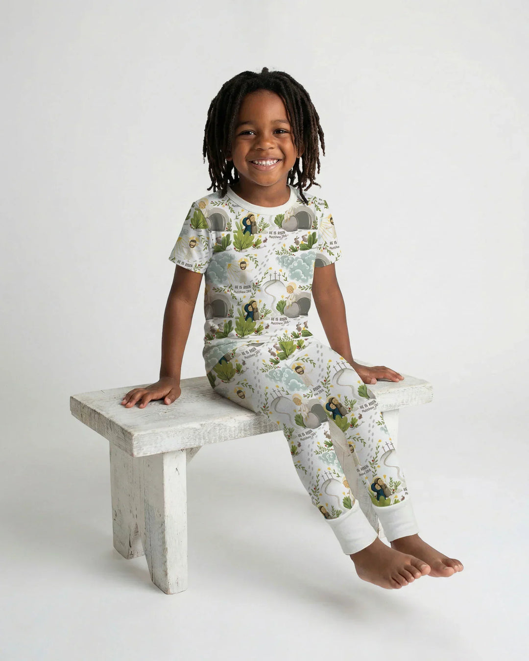 He Is Risen Two Piece Short Sleeve Shorts Pajama Set