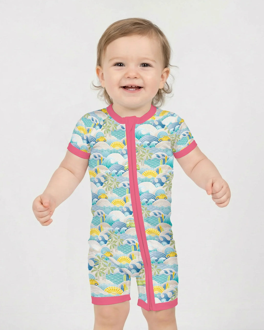 Coastal Road Trip Waves Surf Bamboo Shorty Zippy