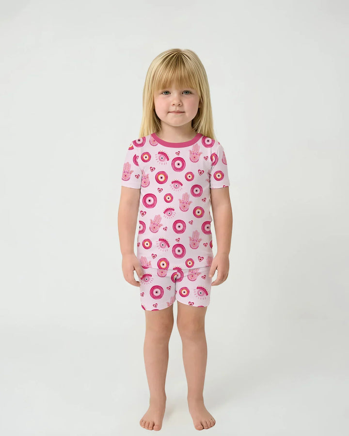 Mini Mystic Family Matching Two Piece Short Sleeve Shorts Pajama Set