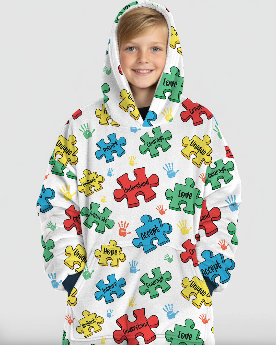 Puzzle You Are Wearable Blanket Hoodie