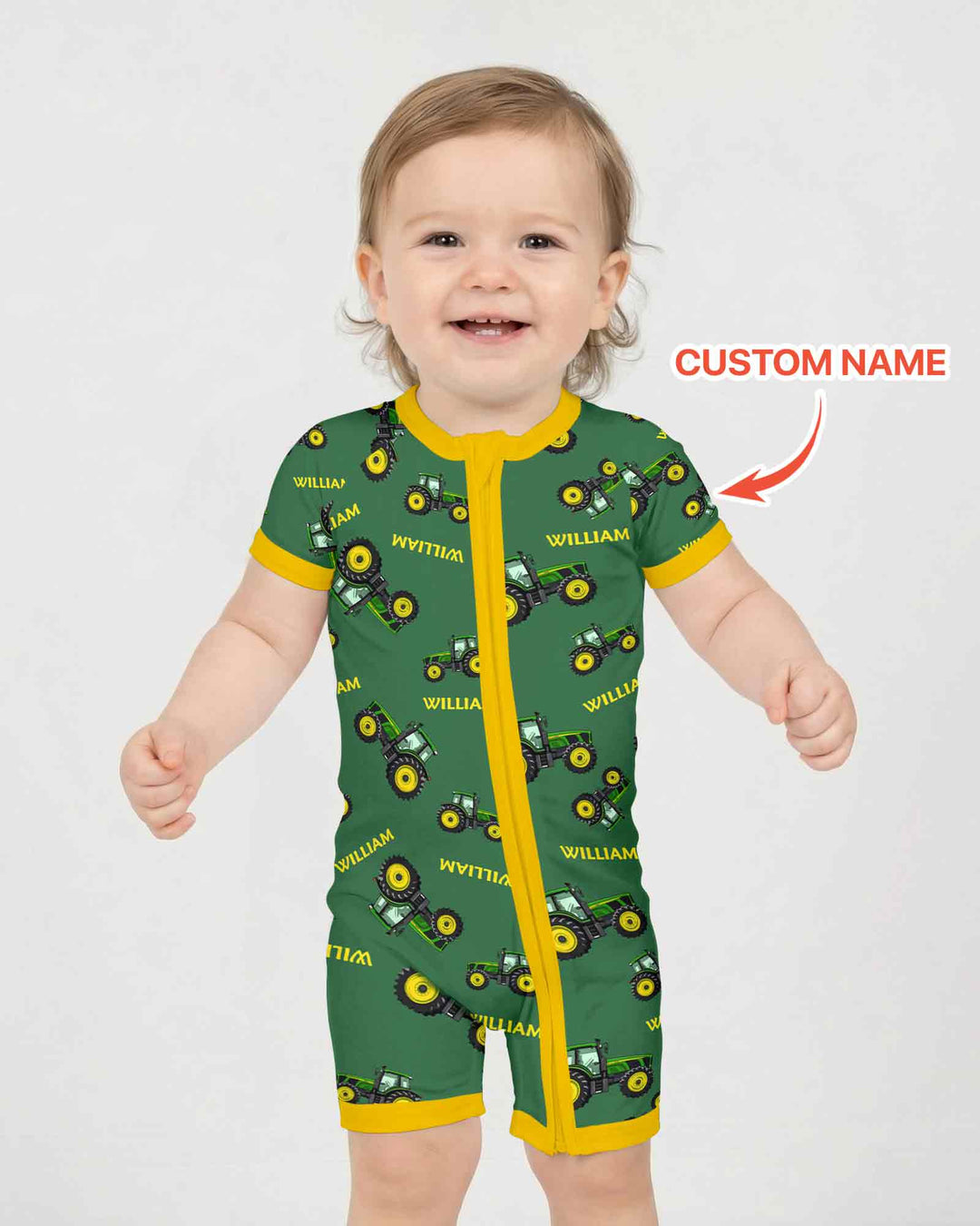 Plantilla PERSONALIZADA de Bambú Pijama Corto con Cremallera