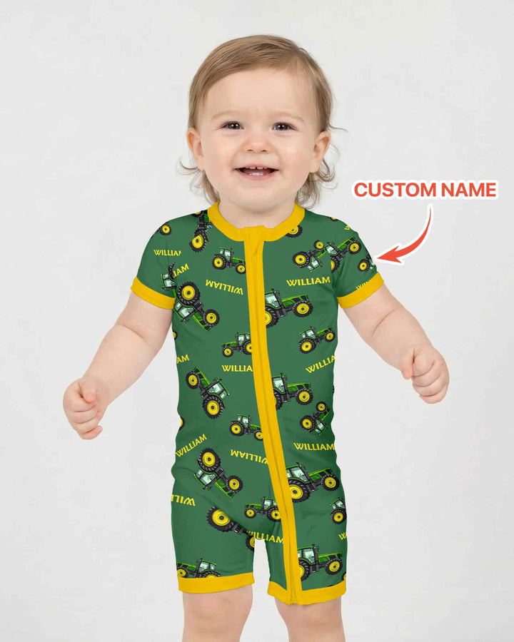Plantilla PERSONALIZADA de Bambú Pijama Corto con Cremallera