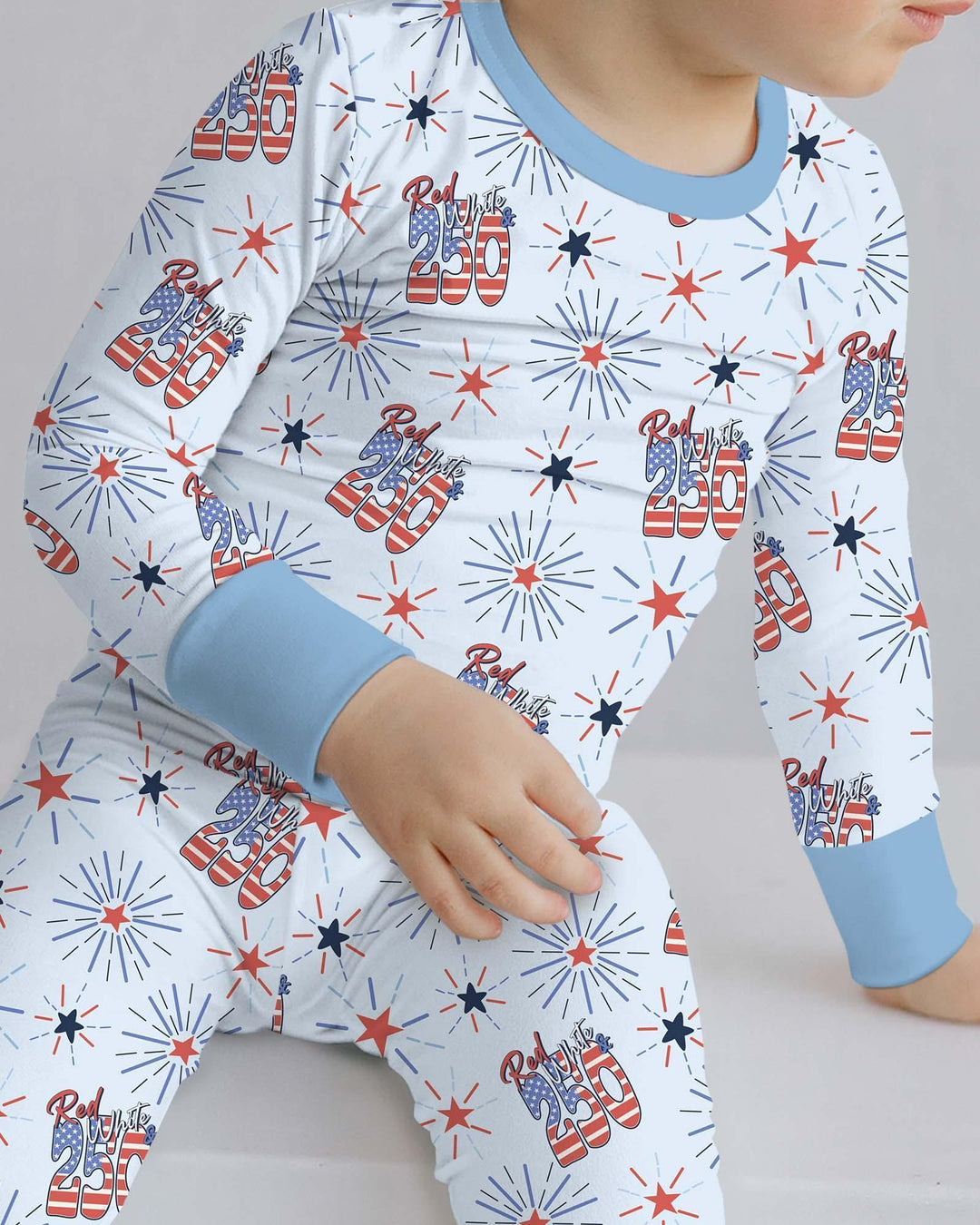 Red White and 250th Anniversary Bamboo Two Piece Long Sleeve Pajama Set