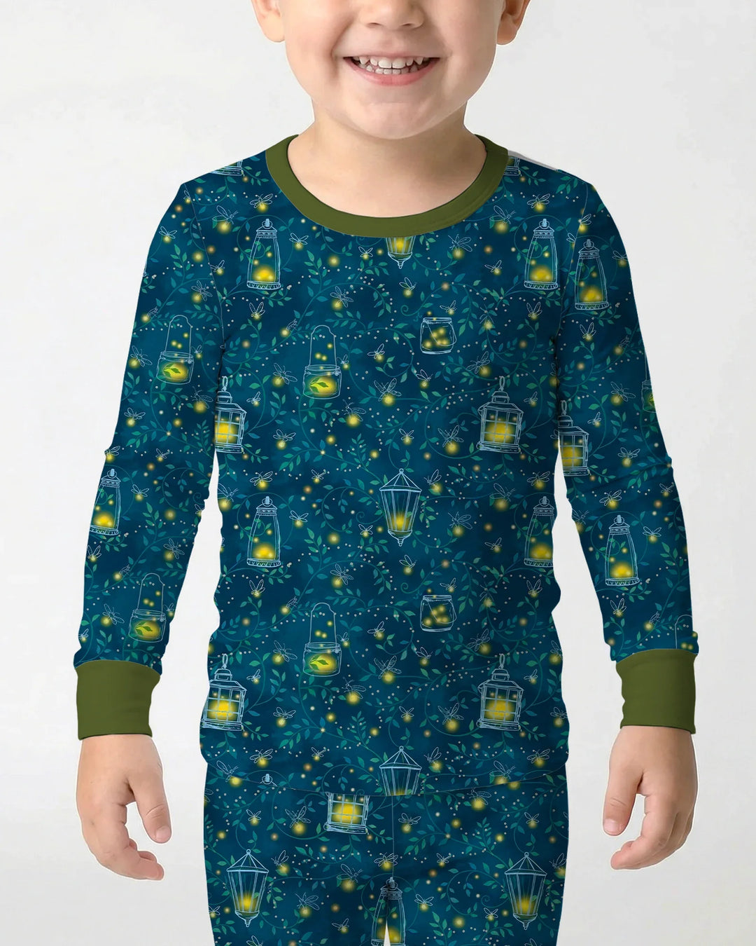 Firefly Lantern Night Bamboo Two Piece Long Sleeve Pajama Set