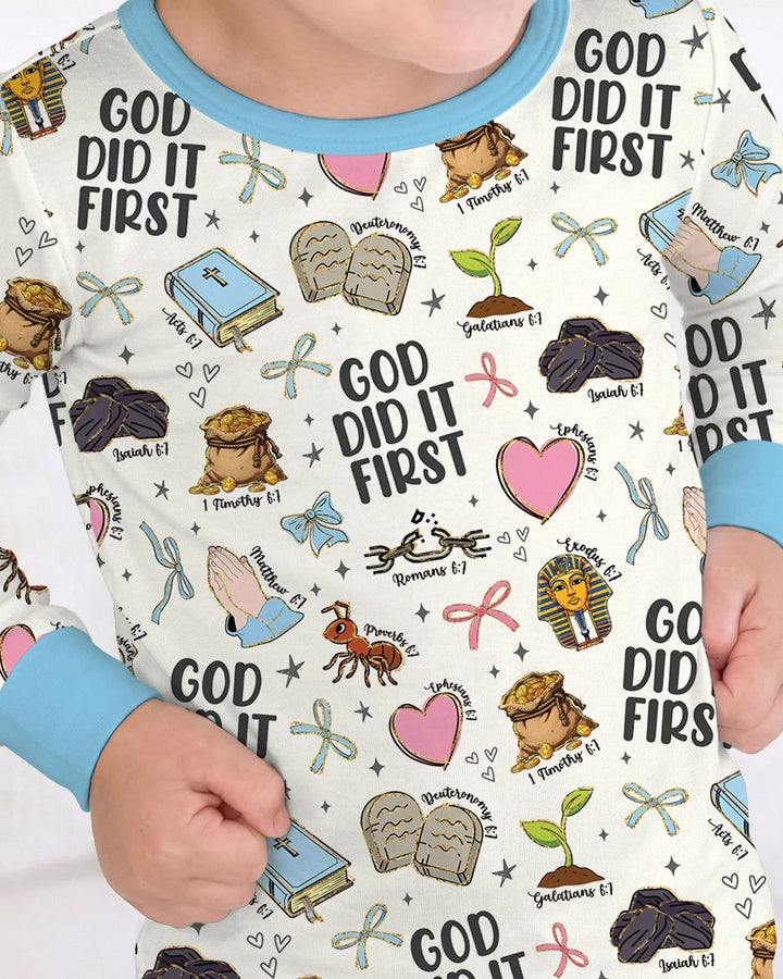 God Did It First Two Piece Long Sleeve Pajama Set