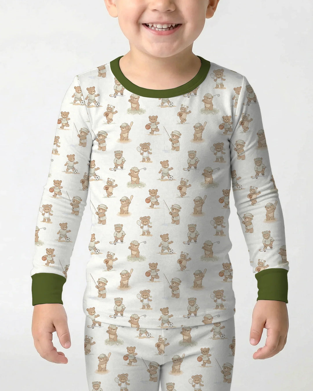 Teddy Team Spirit Bamboo Two Piece Long Sleeve Pajama Set
