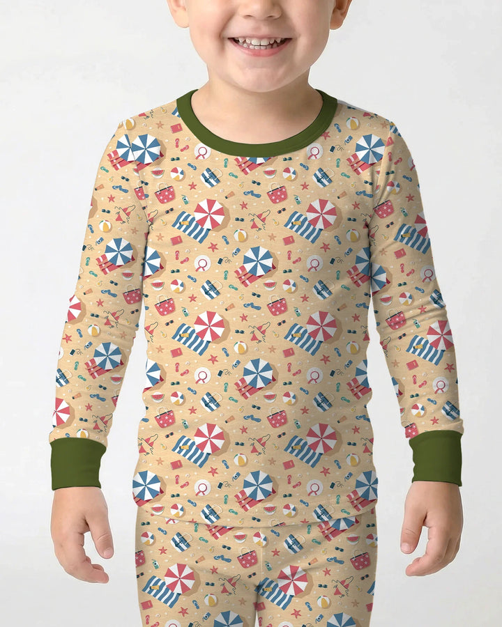 Sunny Beach Day Essentials Bamboo Two Piece Long Sleeve Pajama Set