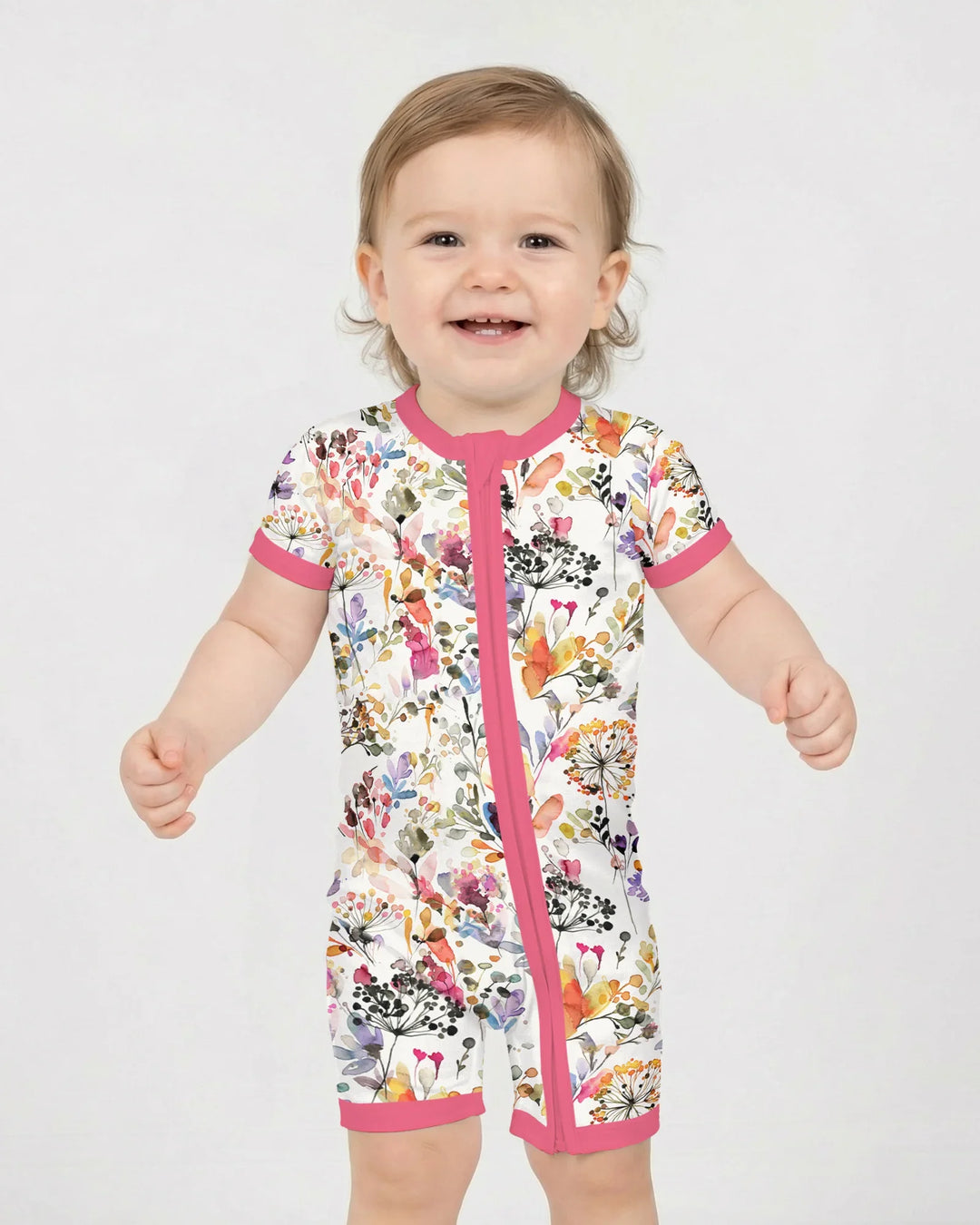 Wildflower Watercolor Garden Bamboo Shorty Zippy