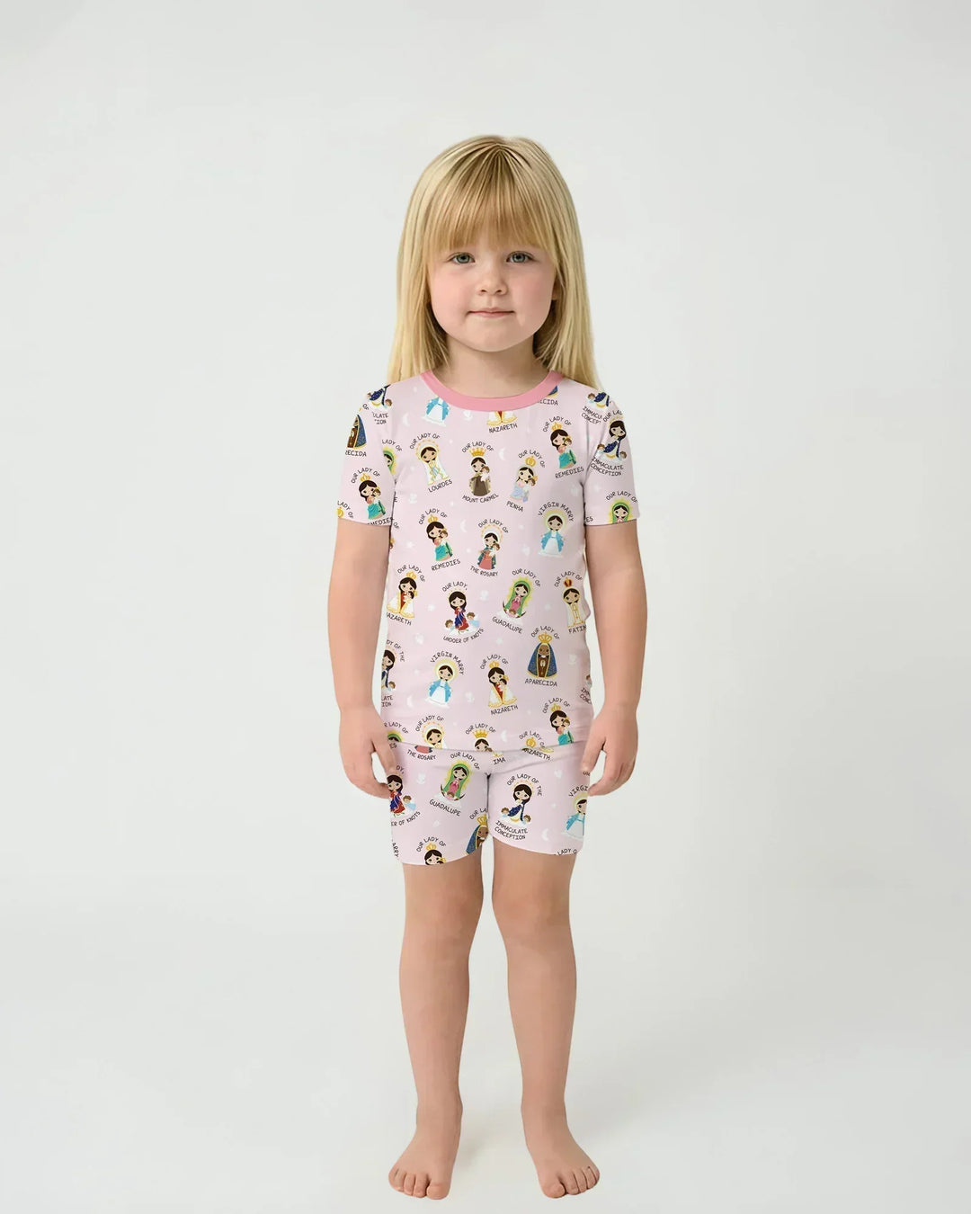 Little Marian Blessings Two Piece Short Sleeve Shorts Pajama Set