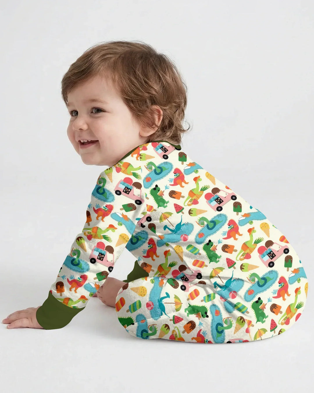 Pijama Dino Summer Splash Bamboo Convertible con Cremallera