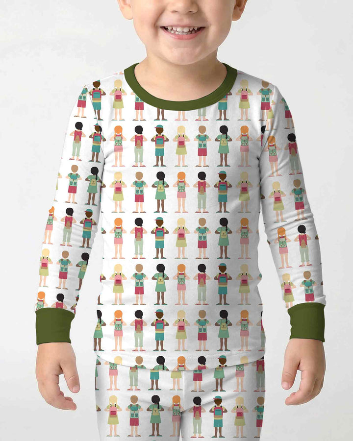 Conjunto de pijama de dos piezas de bambú con mangas largas, plantilla PERSONALIZADA
