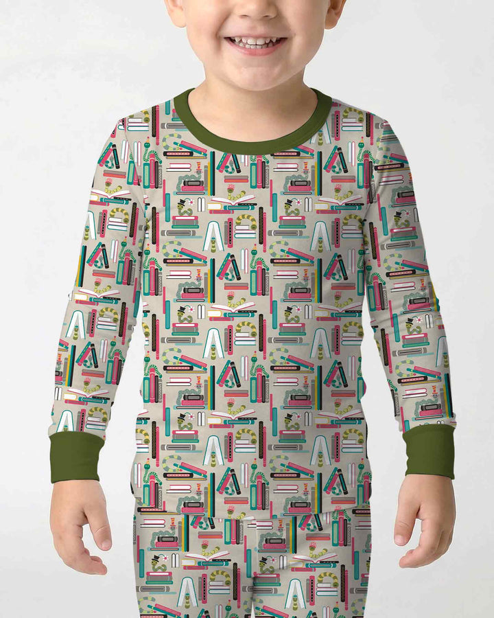 Bookworm Adventures Bamboo Two Piece Long Sleeve Pajama Set