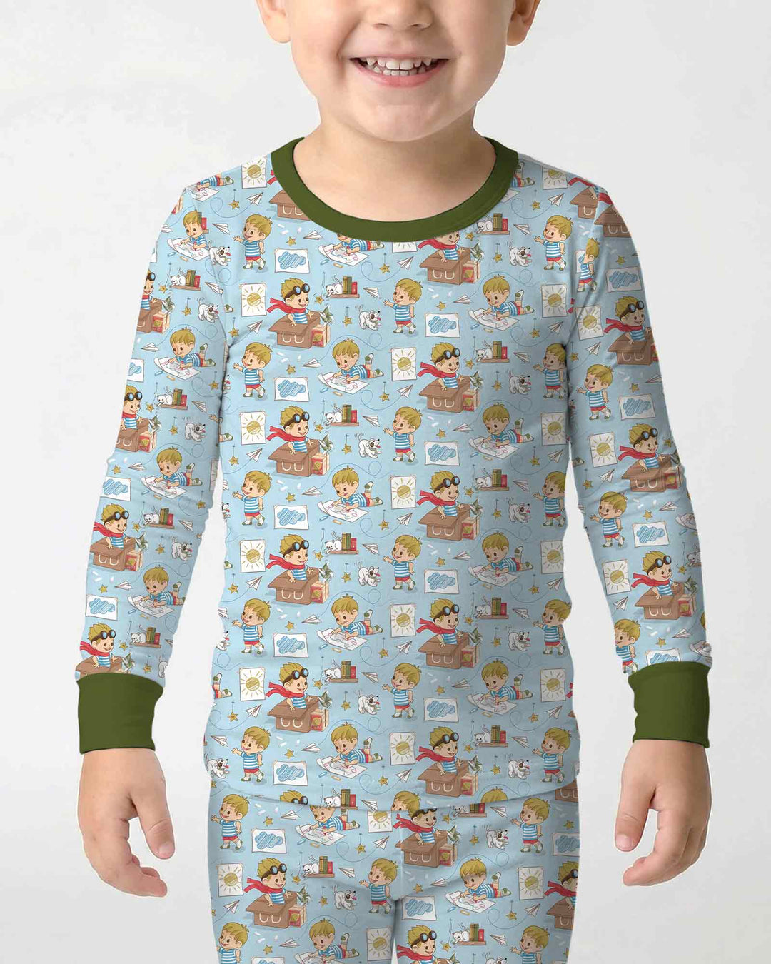 Tiny Explorer Tales Bamboo Two Piece Long Sleeve Pajama Set