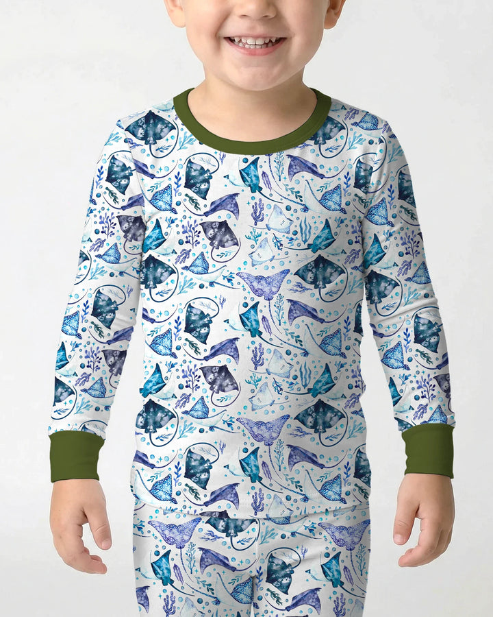 Zweiteiliges Langarm-Pyjama-Set mit Sommerfrüchten