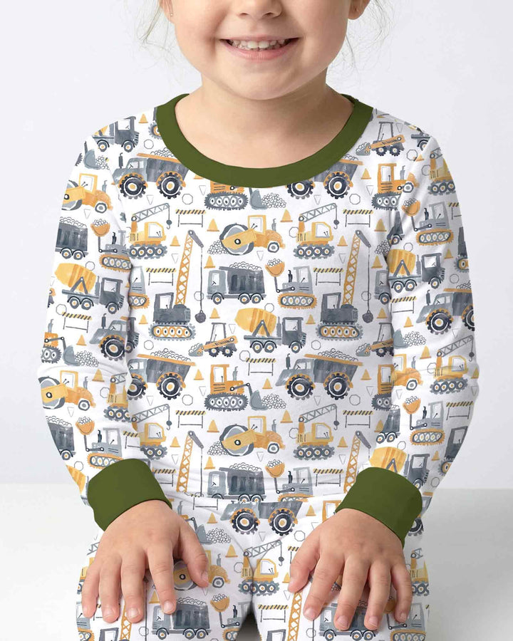 Construction Crew Bamboo Two Piece Long Sleeve Pajama Set