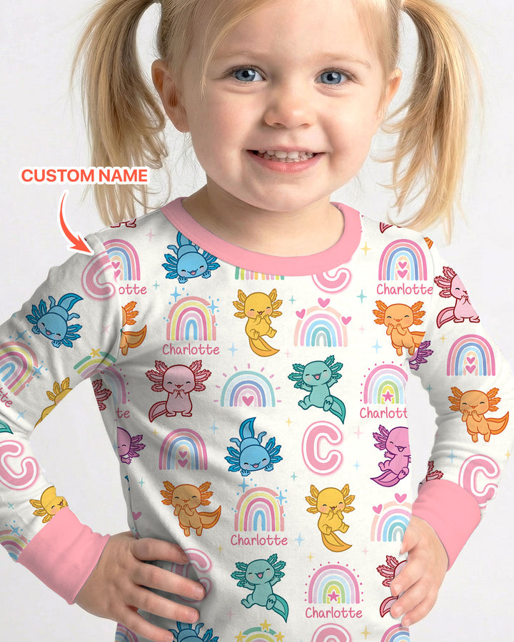 Axololt Custom Name Two Piece Long Sleeve Pajama Set
