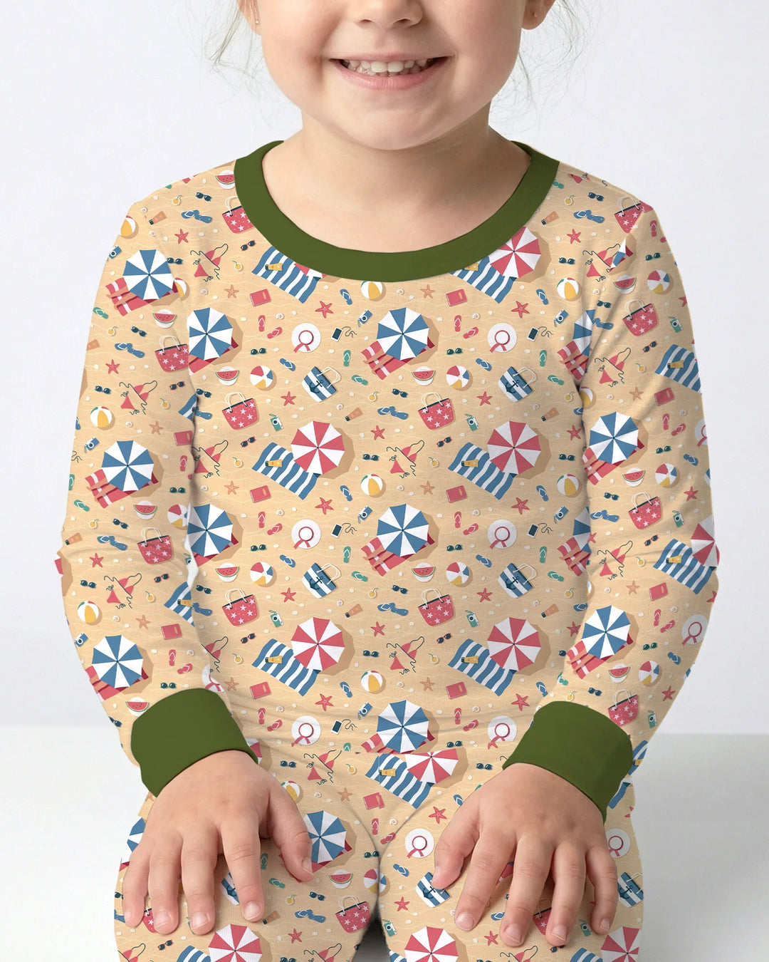 Sunny Beach Day Essentials Bamboo Two Piece Long Sleeve Pajama Set