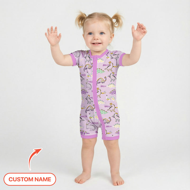 Custom Name Mardi Gras Saurus Shorty Zippy