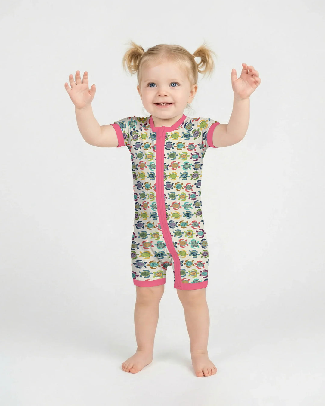 Happy Turtle Parade Bamboo Shorty Zippy