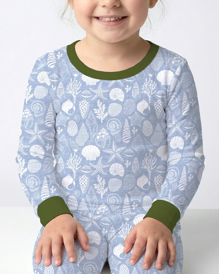 Coastal Treasures Bamboo Two Piece Long Sleeve Pajama Set