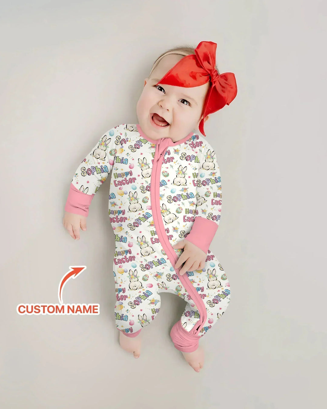 Personalized Happy Easter Bunny Convertible Zippy