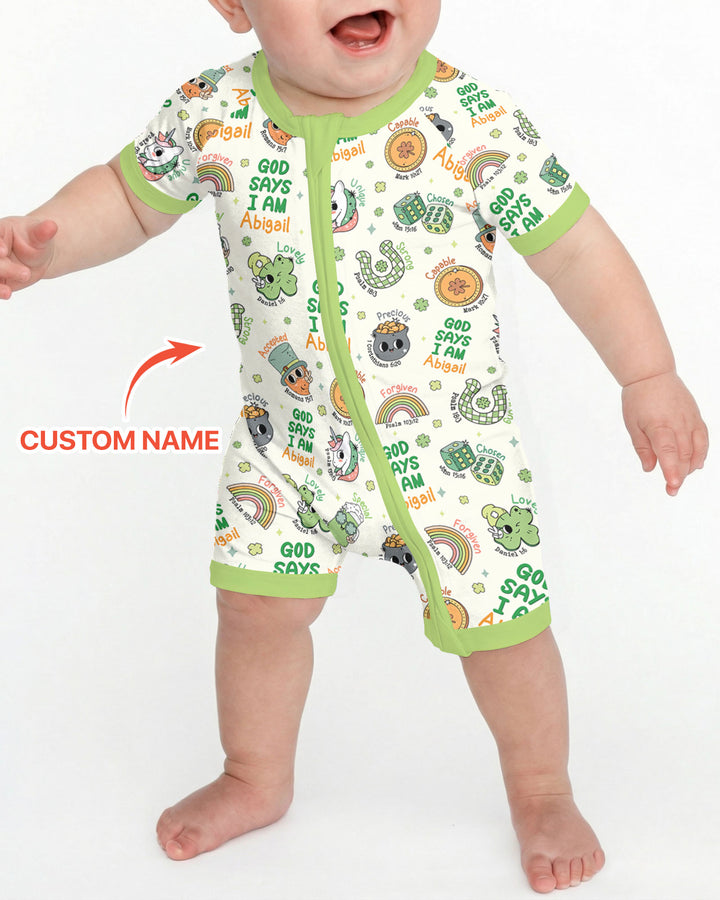 Personalized God Says I Am St. Patrick's Day Family Matching Shorty Zippy