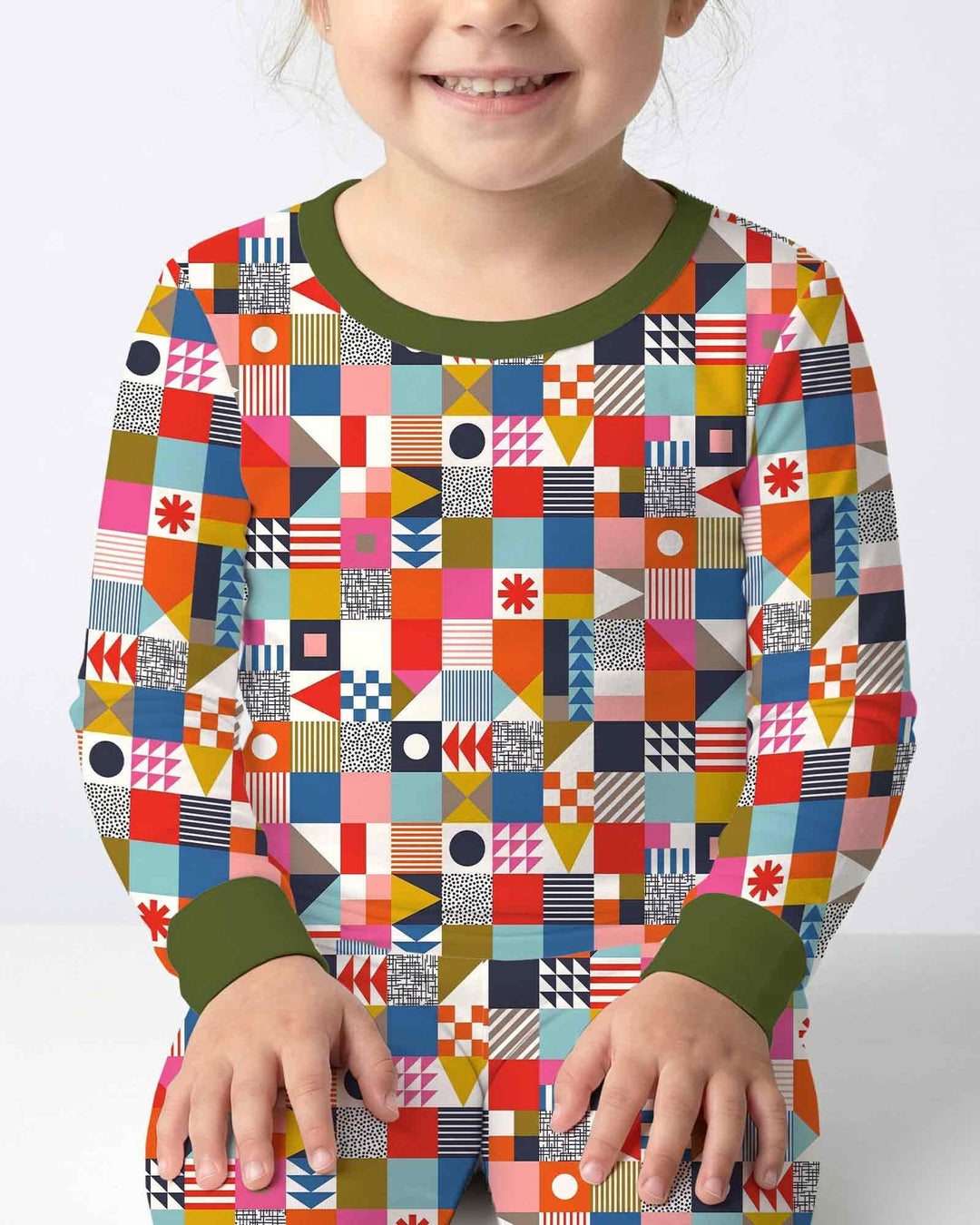 Playful Shapes Bamboo Two Piece Long Sleeve Pajama Set