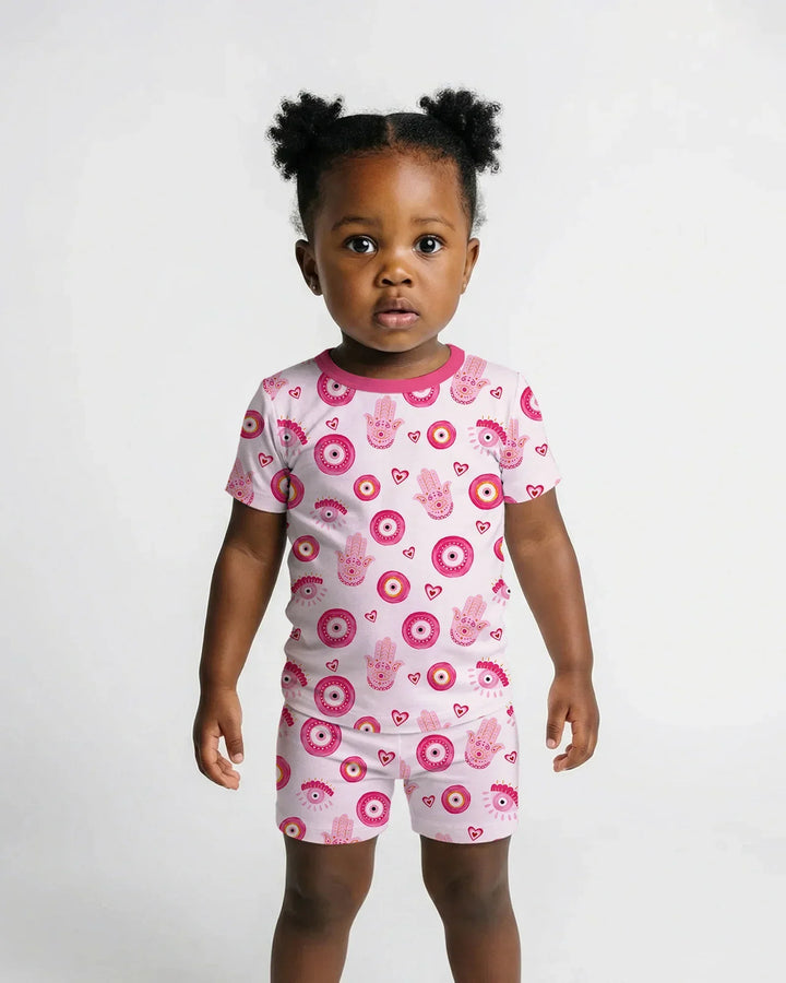 Mini Mystic Family Matching Two Piece Short Sleeve Shorts Pajama Set